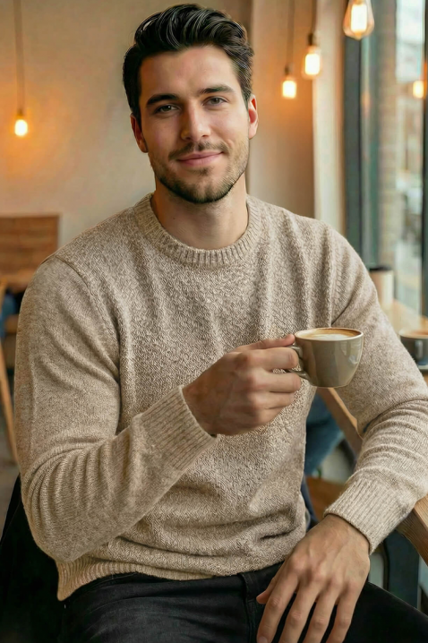 Sweter KARELDO BEIGE, Kolor :  beżowy, IVET.PL - Modna odzież