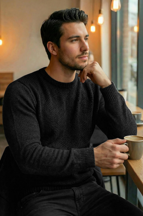 Sweter KARELDO BLACK, Kolor : czarny, IVET.PL - Modna odzież