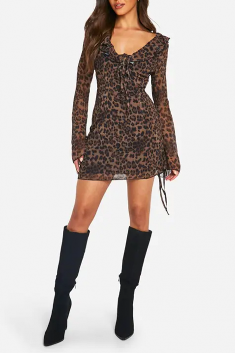 Sukienka KINOLDA, Kolor : brązowy, IVET.PL - Modna odzież