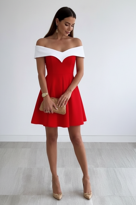 Sukienka MELFISA, Kolor : czerwony, IVET.PL - Modna odzież