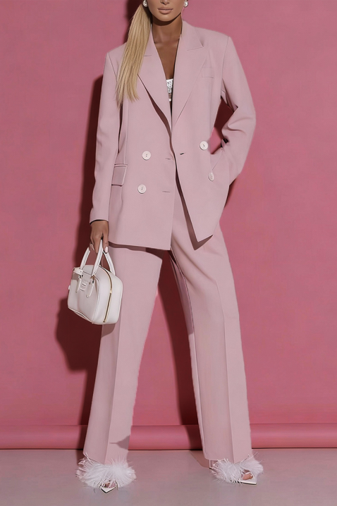 Spodnie DROVELZA PUDRA, Kolor : pudrowy róż, IVET.PL - Modna odzież