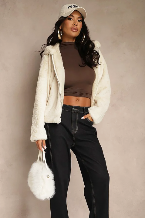 Kurtka FLONDERZA ECRU, Kolor : ecru, IVET.PL - Modna odzież