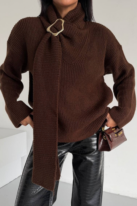 Sweter MIKONZA BROWN, Kolor : brązowy, IVET.PL - Modna odzież