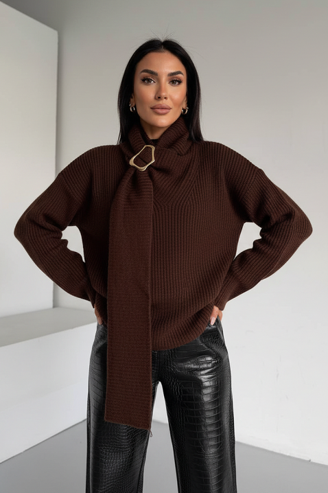 Sweter MIKONZA BROWN, Kolor : brązowy, IVET.PL - Modna odzież