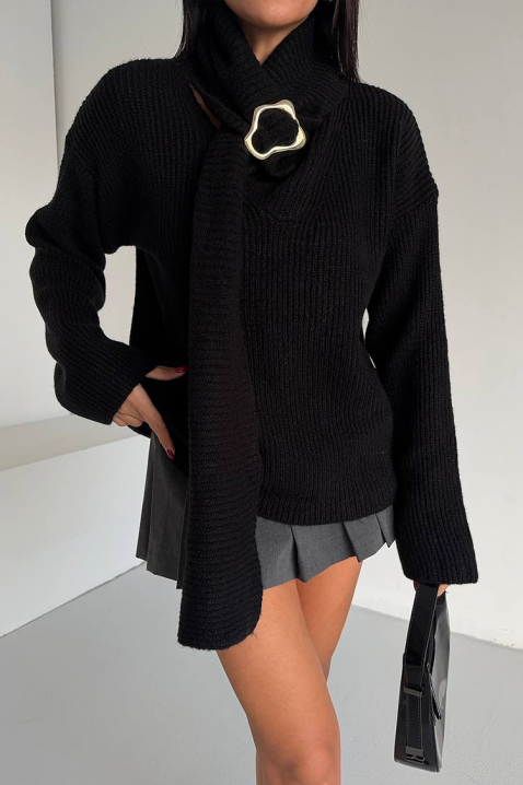 Sweter MIKONZA BLACK, Kolor : czarny, IVET.PL - Modna odzież