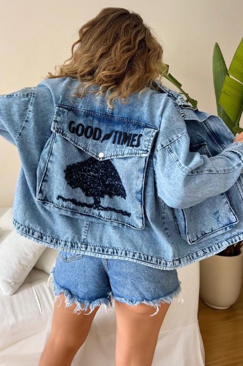 Kurtka jeansowa TANVELZA BLUE, Kolor : chabrowy, IVET.PL - Modna odzież