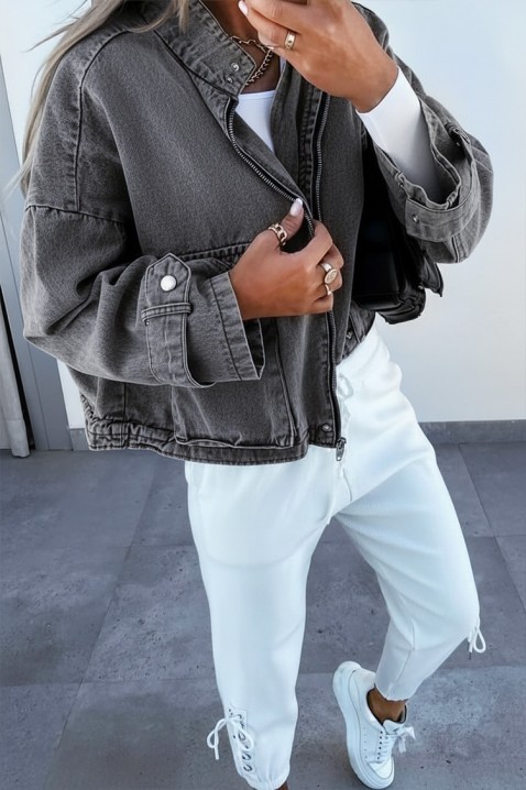 Kurtka jeansowa TANVELZA GRAFIT, Kolor : grafitowy, IVET.PL - Modna odzież