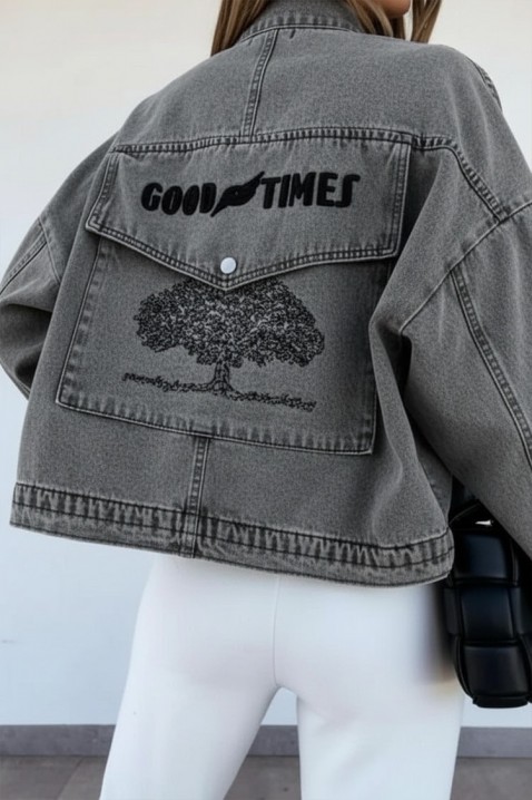 Kurtka jeansowa TANVELZA GRAFIT, Kolor : grafitowy, IVET.PL - Modna odzież