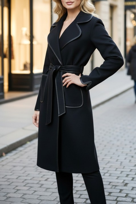 Plaszcz POLERFA BLACK, Kolor : czarny, IVET.PL - Modna odzież