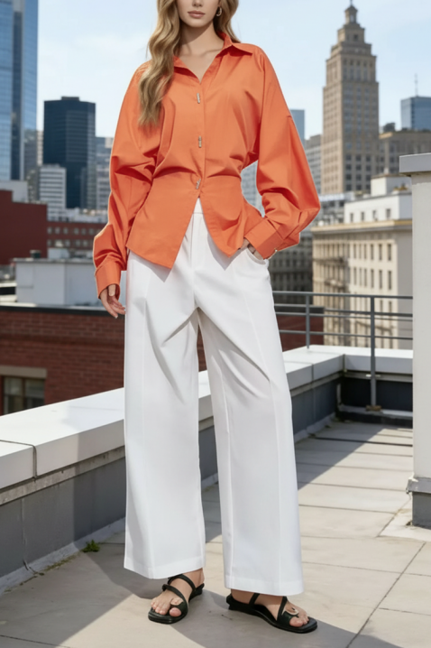 Koszula ADELINZA ORANGE, Kolor : pomarańczowy, IVET.PL - Modna odzież