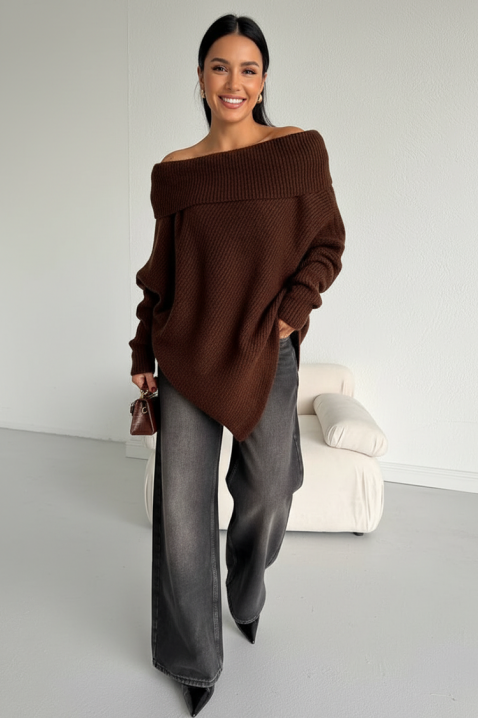 Sweter FIONDELA BROWN, Kolor : brązowy, IVET.PL - Modna odzież