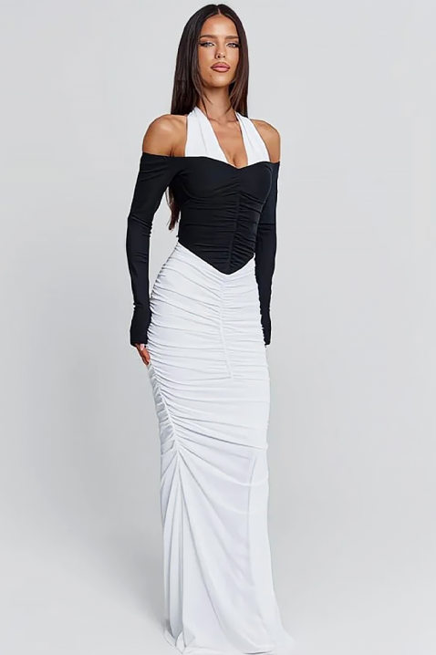 Sukienka TIOGEXA, Kolor : czarny z białym, IVET.PL - Modna odzież