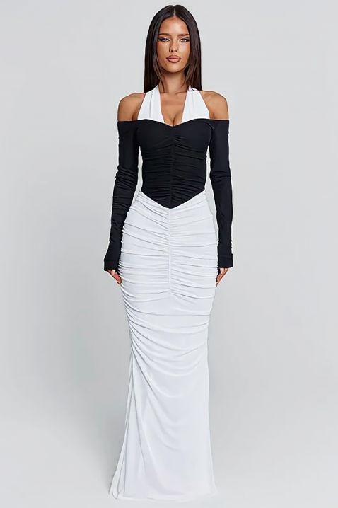 Sukienka TIOGEXA, Kolor : czarny z białym, IVET.PL - Modna odzież