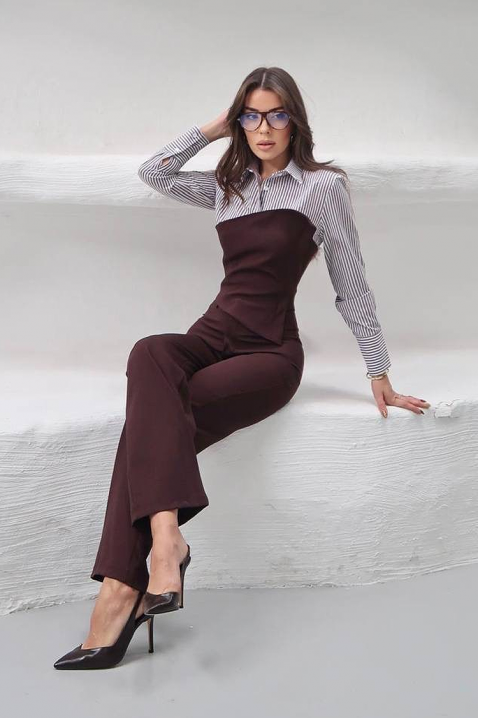 Komplet SEROLZA BROWN, Kolor : brązowy, IVET.PL - Modna odzież