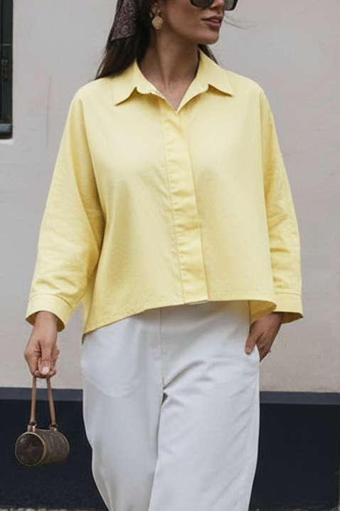 Koszula DERMINZA YELLOW, Kolor : żółty, IVET.PL - Modna odzież