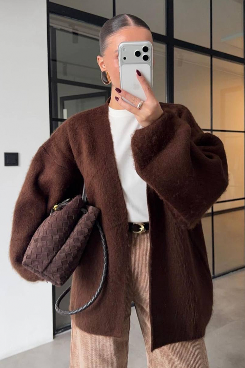 Kardigan VILONZANA BROWN, Kolor : brązowy, IVET.PL - Modna odzież