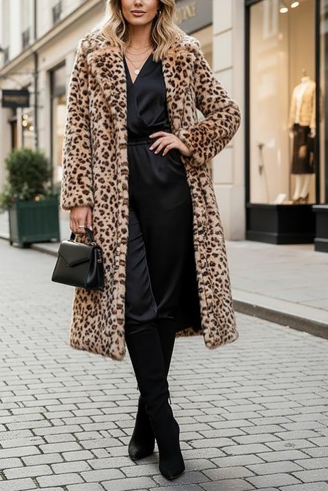 Płaszcz GROXELRA, Kolor : panterka, IVET.PL - Modna odzież