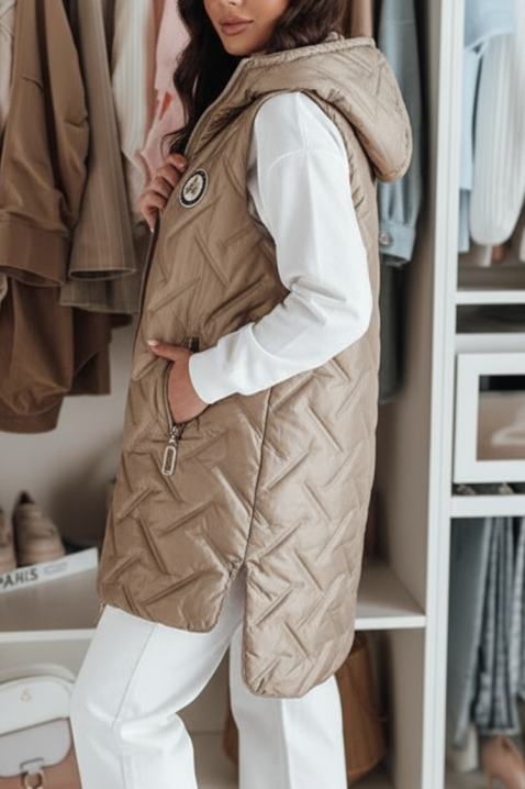 Kamizelka ZABRINDA BEIGE, Kolor :  beżowy, IVET.PL - Modna odzież