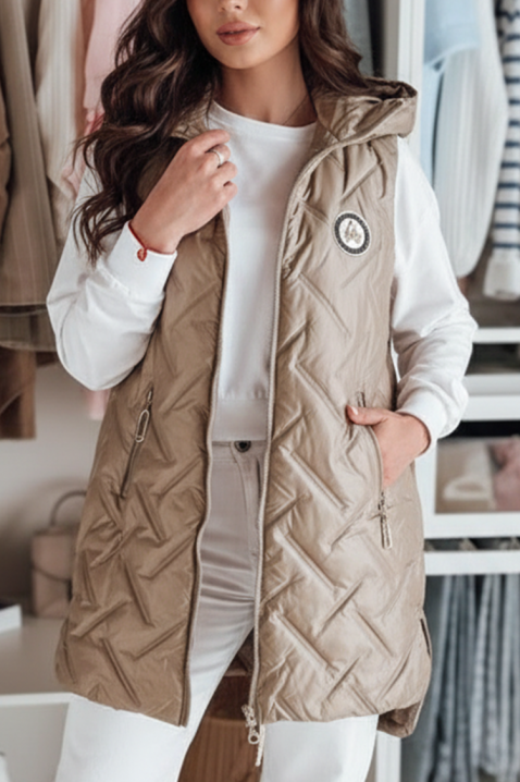 Kamizelka ZABRINDA BEIGE, Kolor :  beżowy, IVET.PL - Modna odzież