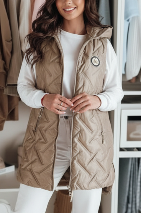 Kamizelka ZABRINDA BEIGE, Kolor :  beżowy, IVET.PL - Modna odzież