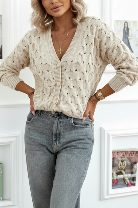 Kardigan MENALZA BEIGE, Kolor :  beżowy, IVET.PL - Modna odzież