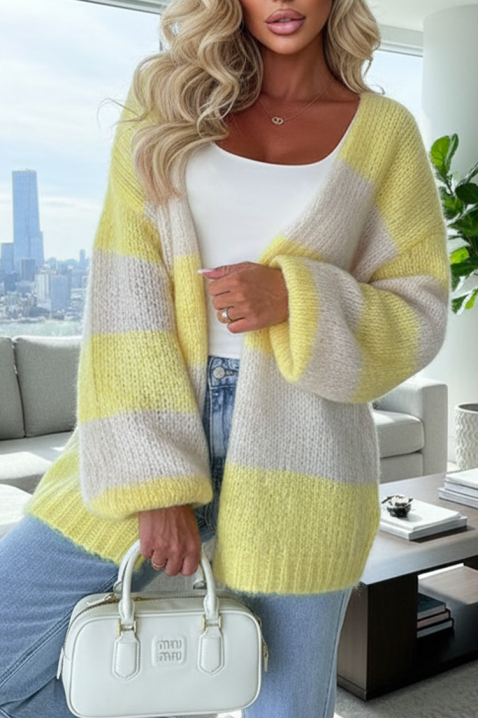 Kardigan EDAVELZA YELLOW, Kolor : żółty, IVET.PL - Modna odzież