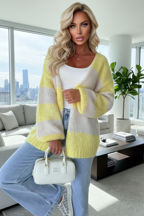 Kardigan EDAVELZA YELLOW, Kolor : żółty, IVET.PL - Modna odzież