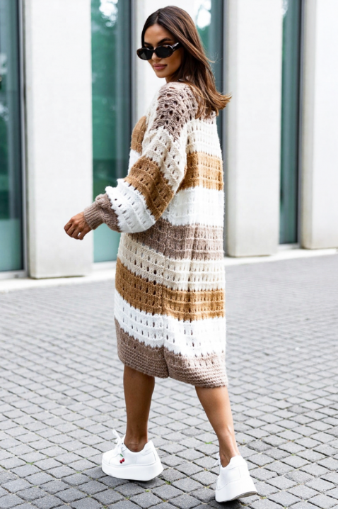 Kardigan RAINZOLA BROWN, Kolor : brązowy, IVET.PL - Modna odzież