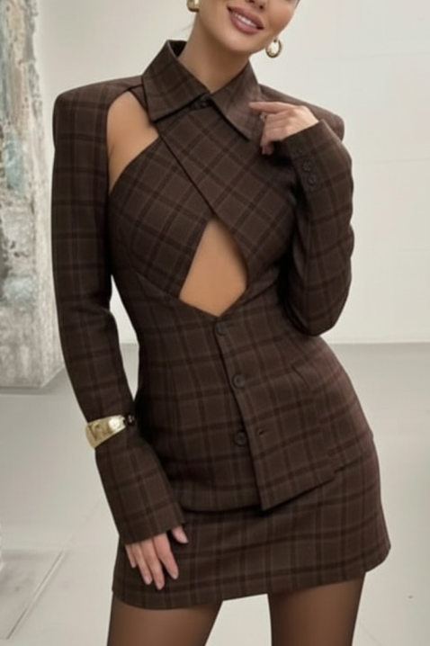 Komplet GODELZA BROWN, Kolor : brązowy, IVET.PL - Modna odzież