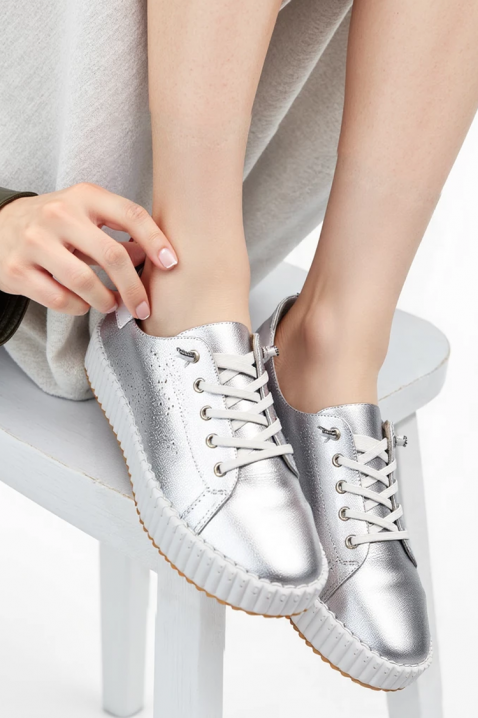 Tenisówki BLONENDA SILVER, Kolor : srebrny, IVET.PL - Modna odzież