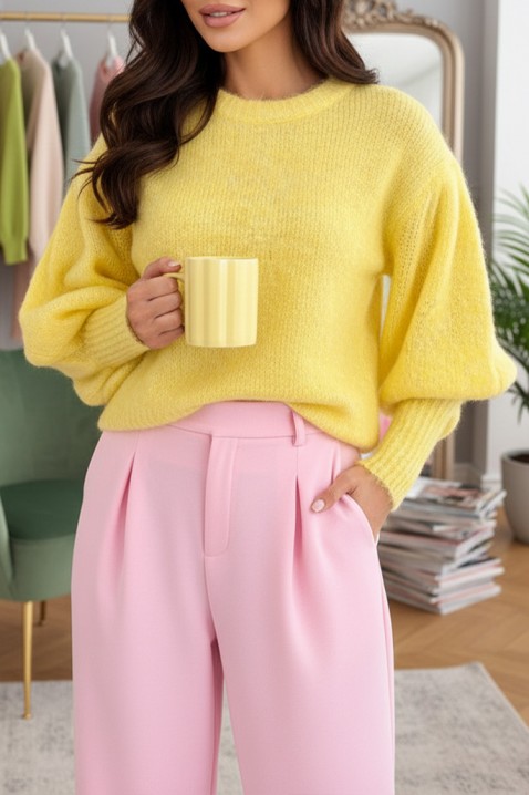 Sweter SNILMEFA YELLOW, Kolor : żółty, IVET.PL - Modna odzież