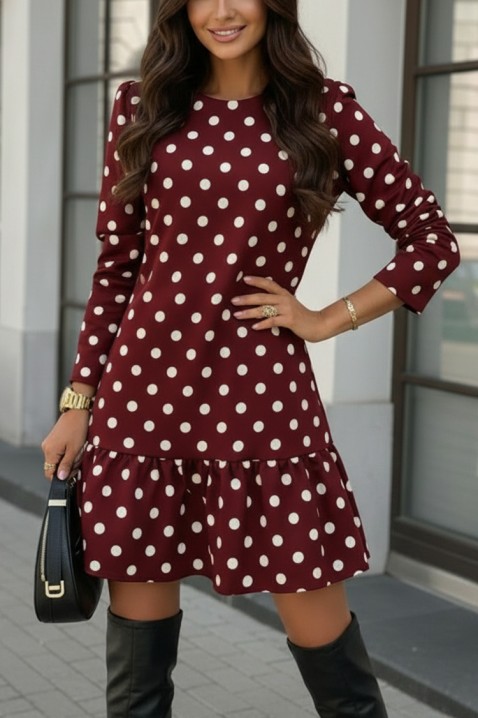 Sukienka FIOVERA BORDO, Kolor : bordowy, IVET.PL - Modna odzież