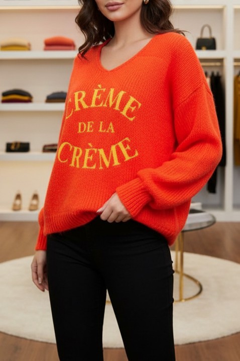 Sweter CREMONZA ORANGE, Kolor : pomarańczowy, IVET.PL - Modna odzież