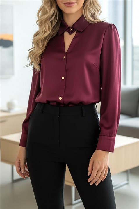 Koszula LILONDANA BORDO, Kolor : bordowy, IVET.PL - Modna odzież