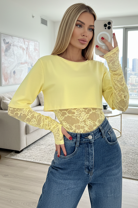 Body-bluzka CHRAVELDA YELLOW, Kolor : żółty, IVET.PL - Modna odzież