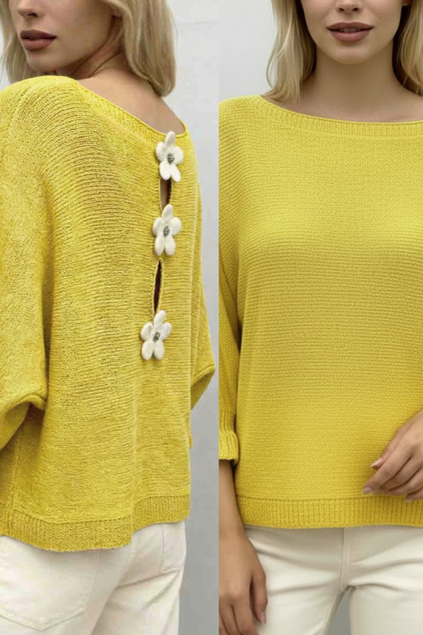 Sweter DARVOLA YELLOW, Kolor : żółty, IVET.PL - Modna odzież