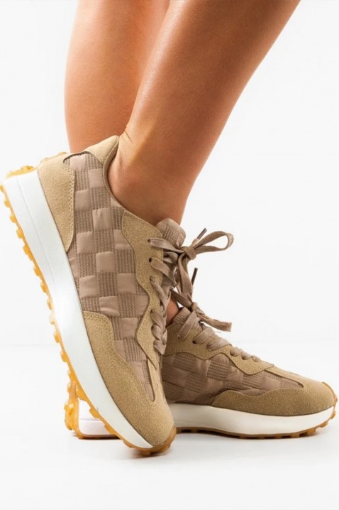 Sneakaersy NERDONA BEIGE, Kolor :  beżowy, IVET.PL - Modna odzież