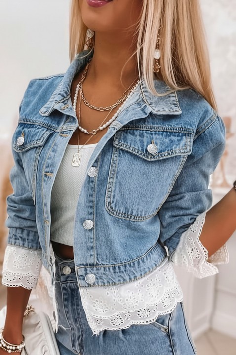 Kurtka jeansowa GEZELINDA, Kolor : błękitny, IVET.PL - Modna odzież