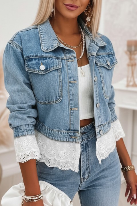 Kurtka jeansowa GEZELINDA, Kolor : błękitny, IVET.PL - Modna odzież