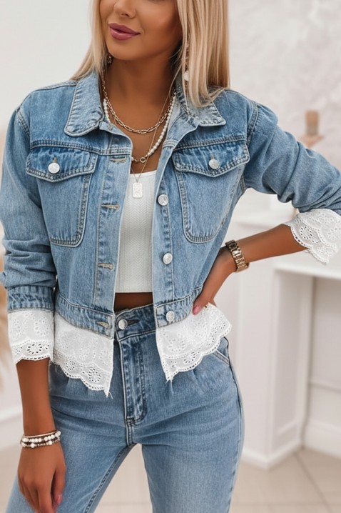 Kurtka jeansowa GEZELINDA, Kolor : błękitny, IVET.PL - Modna odzież