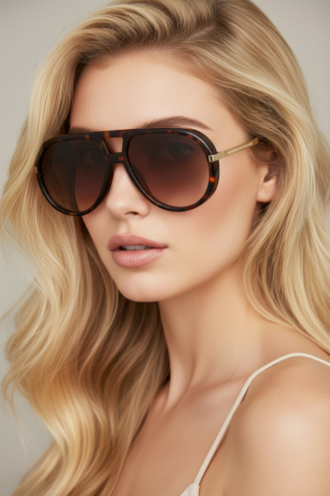 Okulary CLOLINDANA BROWN, Kolor : brązowy, IVET.PL - Modna odzież