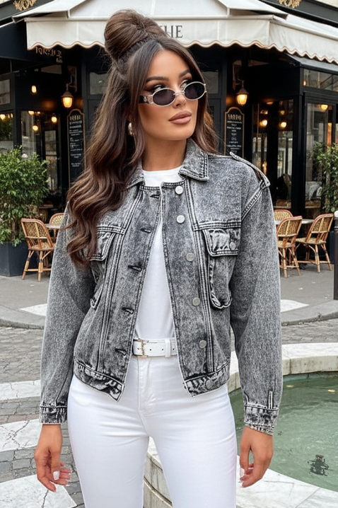 Kurtka jeansowa VOLINDA, Kolor : szary, IVET.PL - Modna odzież