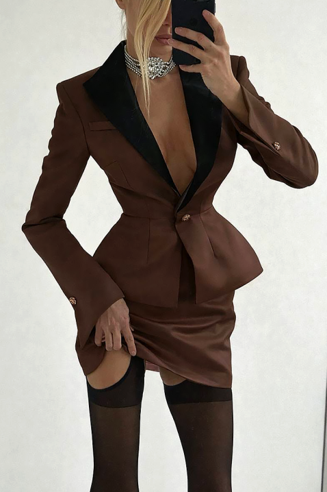 Komplet KENELZA BROWN, Kolor : brązowy, IVET.PL - Modna odzież