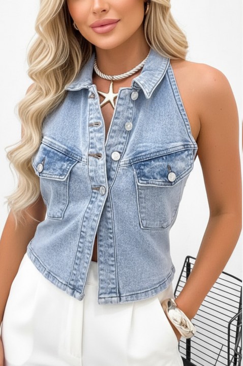 Top OBLENZA, Kolor : błękitny, IVET.PL - Modna odzież