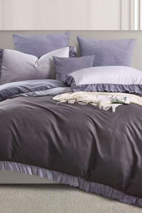 Komplet pościeli SIOGERY LILA 200x220 cm bawełana - 3 elementy, Kolor : fioletowy, IVET.PL - Modna odzież