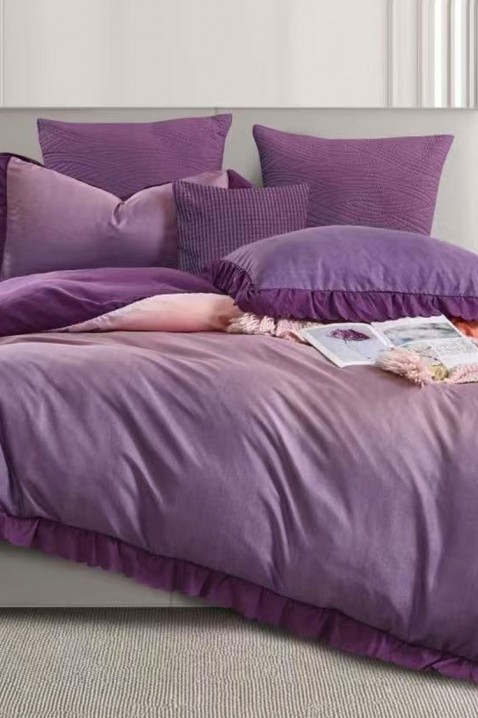 Komplet pościeli MIOGERY PURPLE 160x220 cm bawełna - 3 elementy, Kolor : fioletowy, IVET.PL - Modna odzież