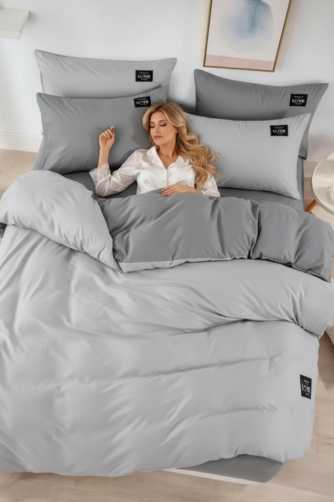 Komplet pościeli RONELMSY GREY 200x220 cm bawełna - 4 elementy, Kolor : szary, IVET.PL - Modna odzież