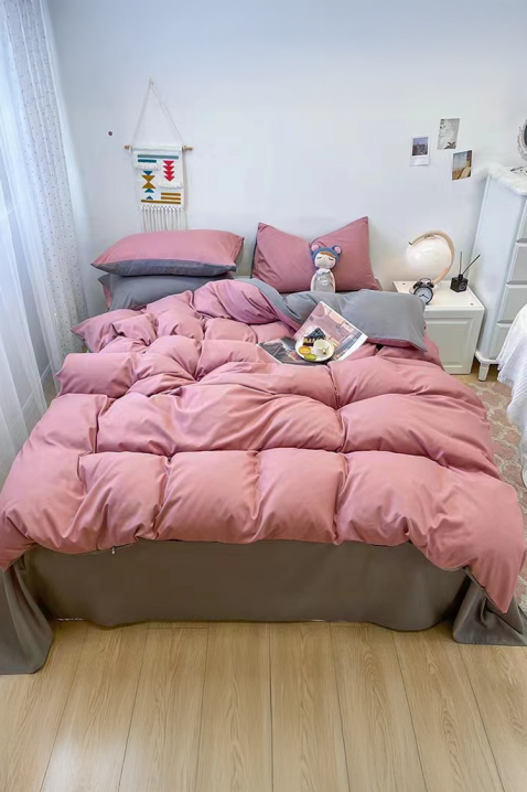 Komplet pościeli RONELMSY PINK 200x220 cm bawełna - 4 elementy, Kolor : różowy, IVET.PL - Modna odzież