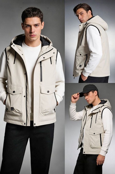 Kamizelka FAMOZO ECRU, Kolor : ecru, IVET.PL - Modna odzież