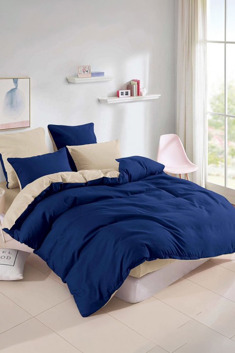 Komplet pościeli SINELY 160x200 cm bawełna - 4 elementy, Kolor : granatowy, IVET.PL - Modna odzież